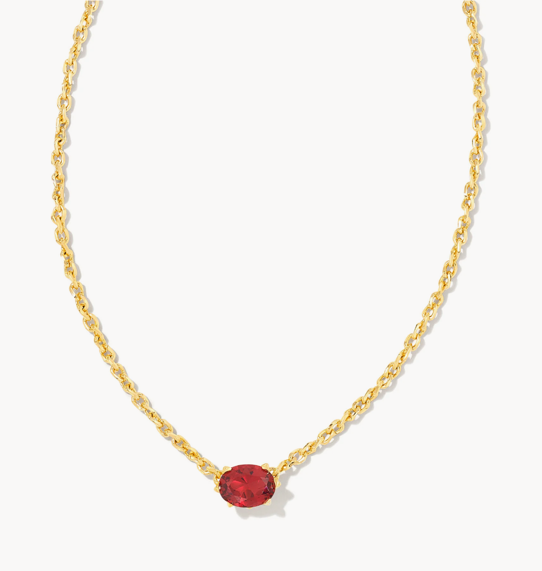 Cailin Pendant Necklace in Burgundy Crystal | July