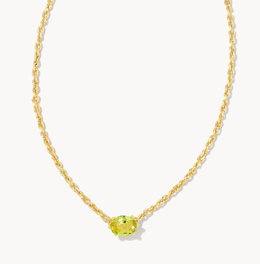 Cailin Pendant Necklace in Peridot Crystal | August