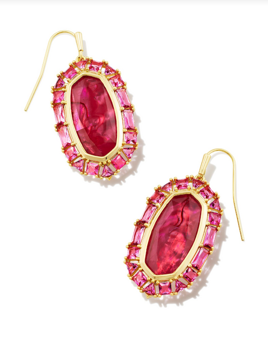 Elle Crystal Drop Earrings in Raspberry Illusion