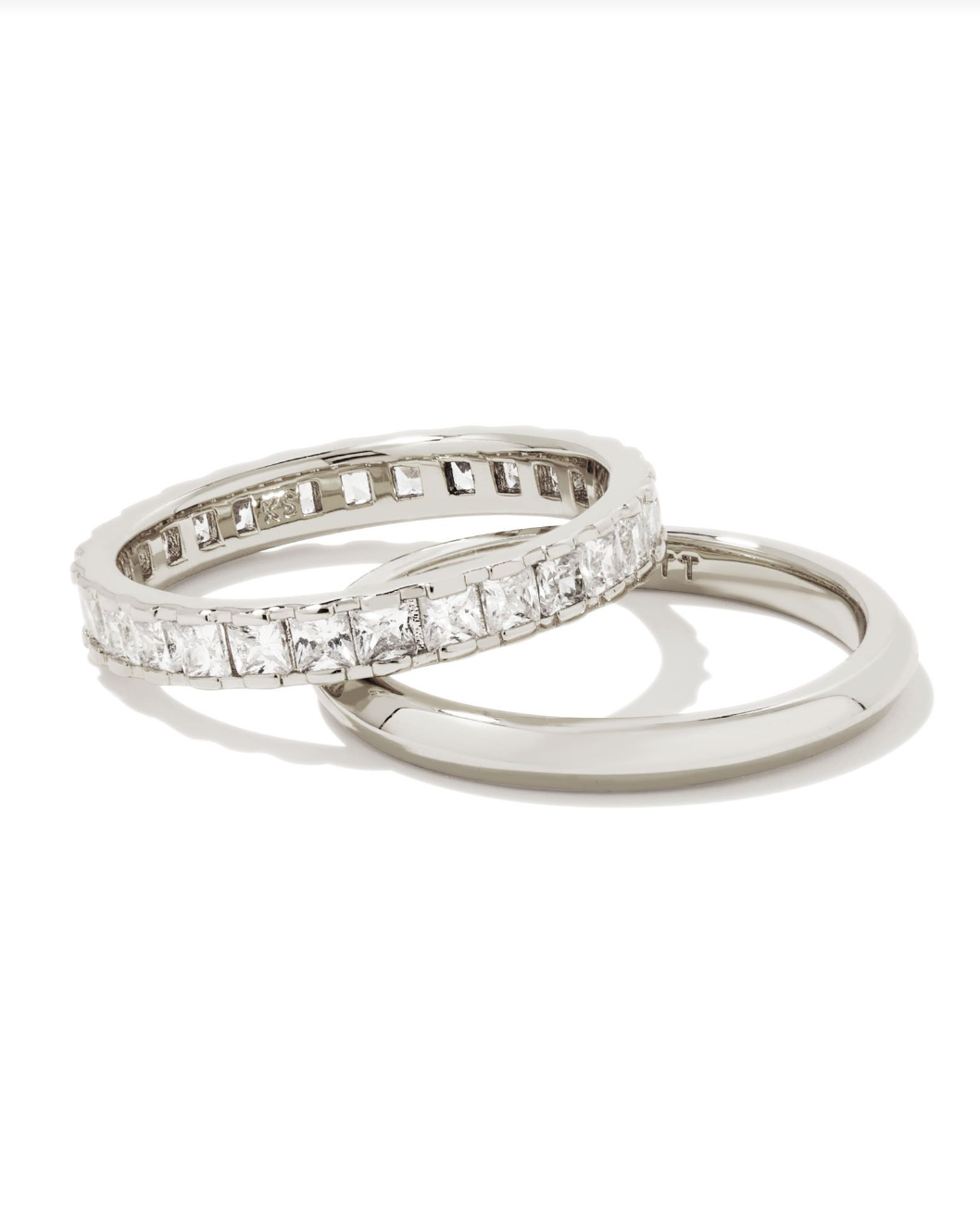 Ella Ring Set of Two in Rhodium