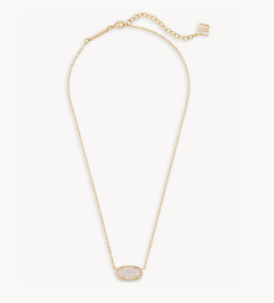 Load image into Gallery viewer, Elisa Pendant Necklace in Gold Iridescent Drusy
