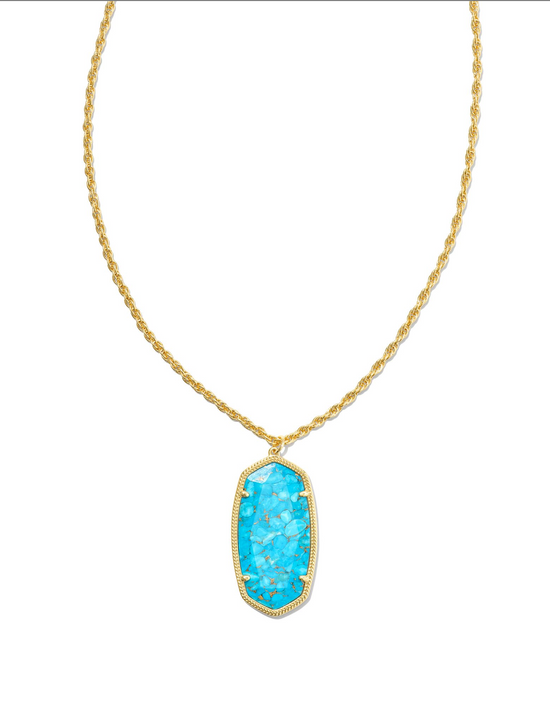 Rae Pendant Necklace in  Bronze Veined Turquoise Magnesite