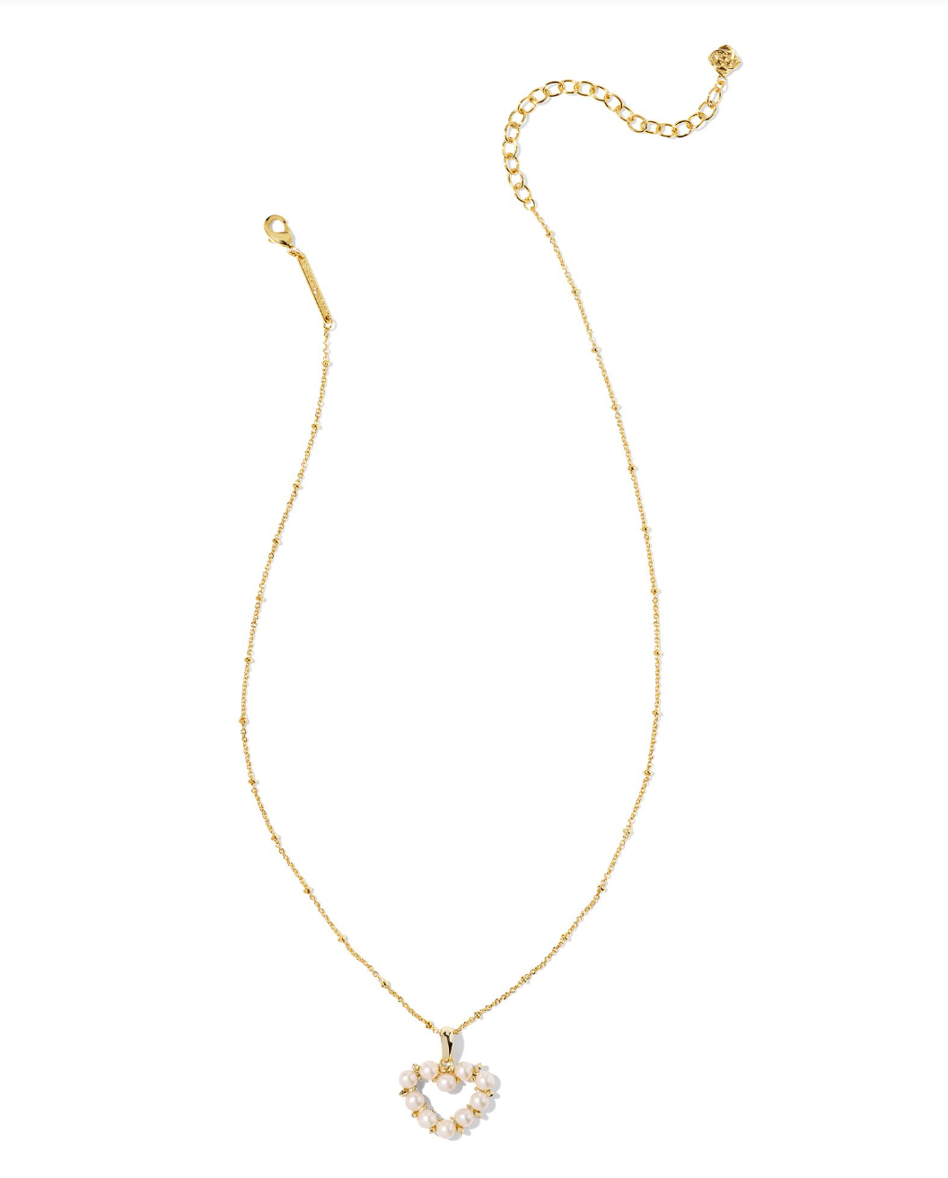 Ashton Heart Pendant Necklace in White Pearl