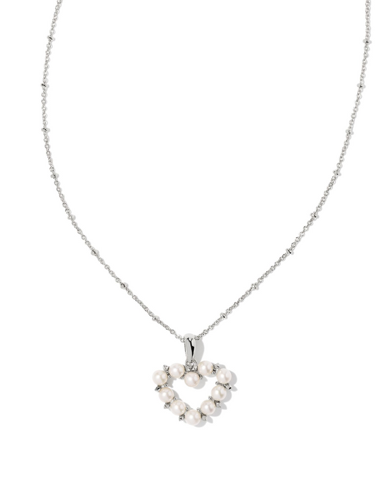 Load image into Gallery viewer, Ashton Heart Pendant Necklace in White Pearl
