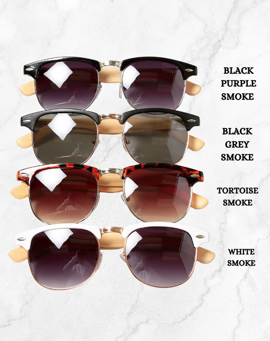 Wooden Square Wayfarer Sunglasses