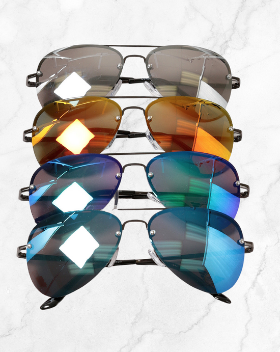 Frameless Mirror Aviator Sunglasses