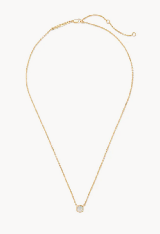 Davie Necklace in 18k Gold Vermeil Necklace in White Opal | October