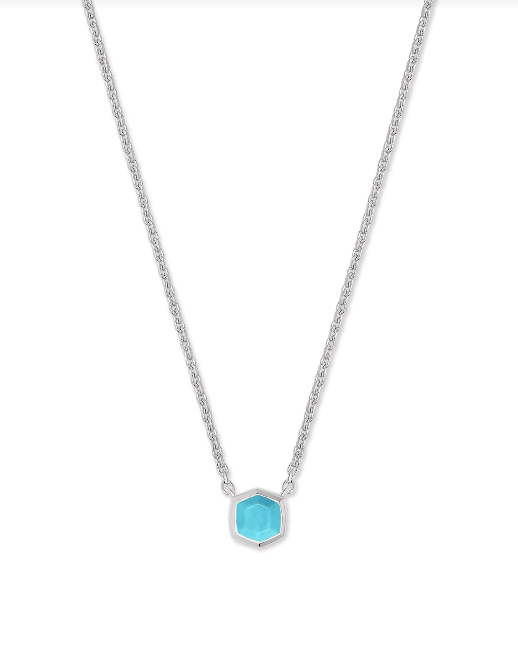 Davie Necklace in Sterling Silver Necklace in Turquoise | December