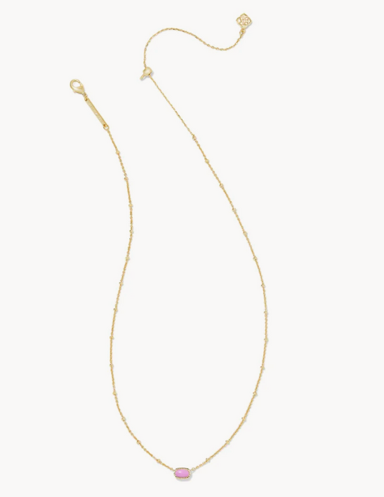Mini Elisa Pendant Necklace in Gold Fuchsia Magnesite