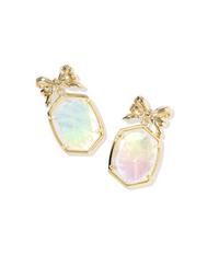 Daphne Bow Drop Earrings in Iridescent Crystal Illusion