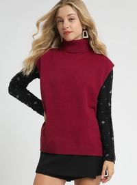 Ruby Affair Turtleneck Sleeveless Sweater