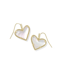 Ari Heart Statement Drop Earrings in Ivory Mother of Pearl