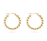 Gold Ball Hoop Earrings