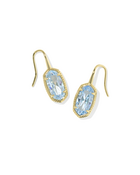 Lee Luxe Drop Earring in Gold Light Blue