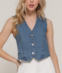 Twisted Fate Western Denim Vest