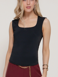 Know the Scoop Neck Knit Black Top