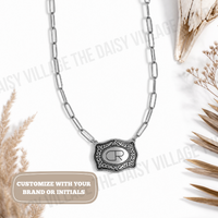 Engravable Western Belt Buckle Charm Necklace