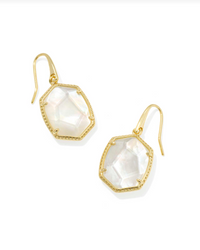 Daphne Drop Earrings in White Mother of Pearl