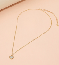 18K Gold Dipped Pave Clover Neckalce
