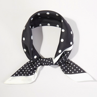 Black Polka Dot Satin Square Scarf