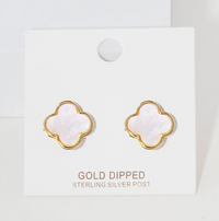 Gold Dipped Clover Stud Earrings