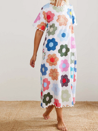 Daisy Patchwork Midi Dress