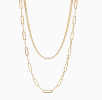 Layered Paperclip Gold Necklace