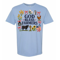 God Bless Farmers Comfort Colors Tee