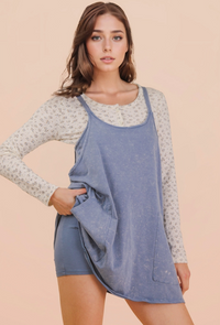Sideline Chic Denim Washed Mini Dress