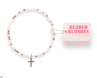 Cross Charm White Sprinkle Bracelet