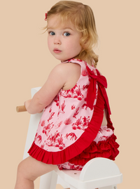 Baby Girls Pink Western Trail Toile Ruffle Swing Top & Ruffle Bloomer Set