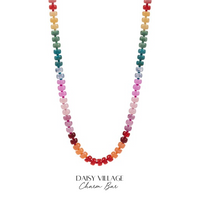 Colorful Rainbow Rondelle Beaded Necklace