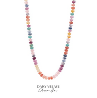 Colorful Pastel Rainbow Rondelle Beaded Necklace