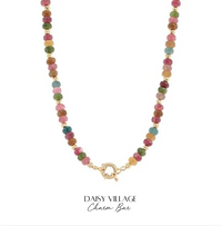 Dainty Earth Toned Beaded Charm Keeper Necklace