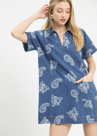 Pretty in Paisley Denim Dress