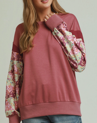No Average Quilt Print Print Mauve Sweatshirt