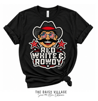 RED WHITE & ROWDY DAISY VILLAGE HOMECOMING EXCLUSIVE TEE
