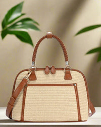 Zana Straw Satchel Crossbody Bag