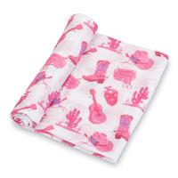 Let's Go Girls Muslin Swaddle Blanket