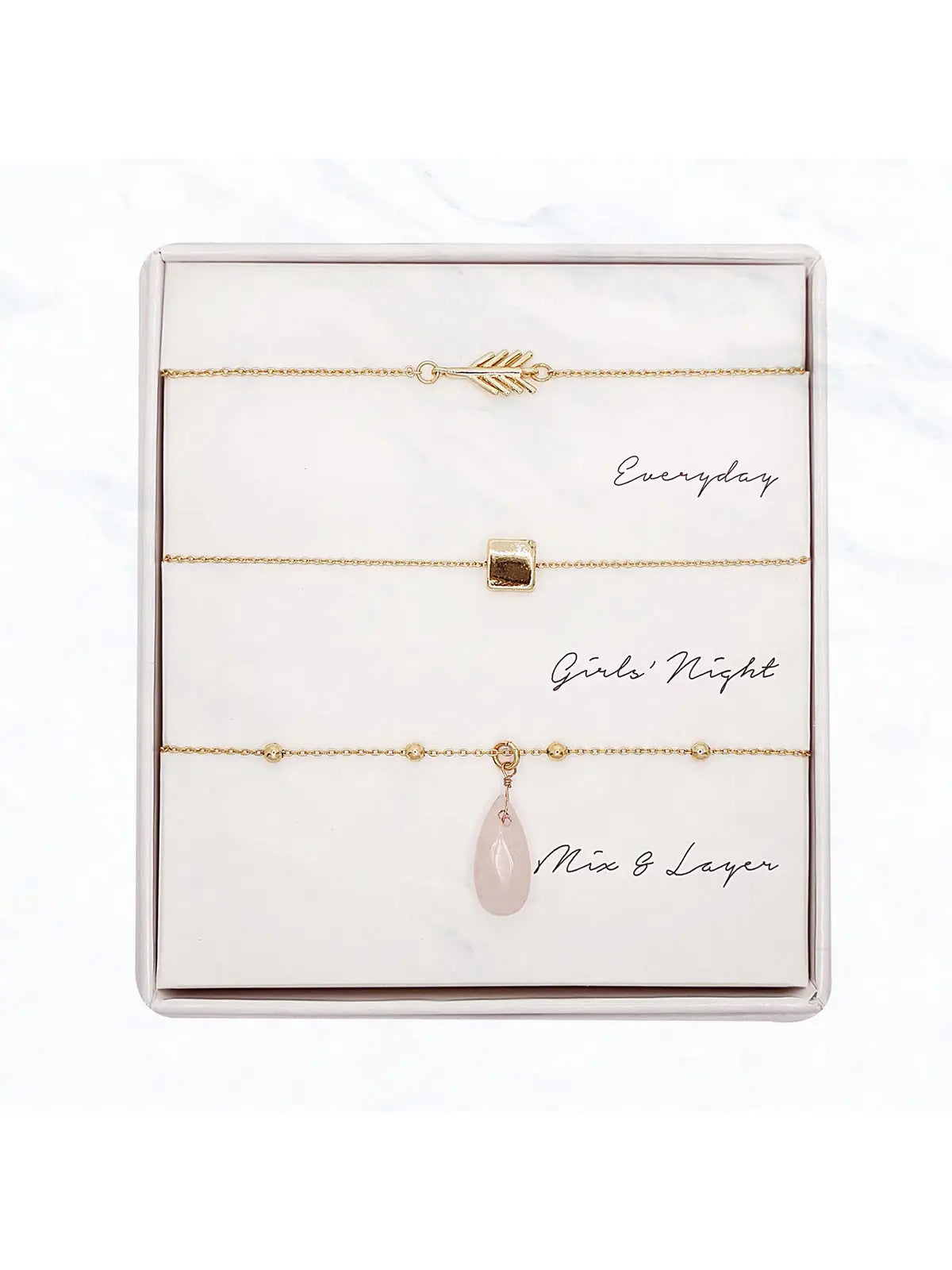 Quarts & Block Necklace Gift Set