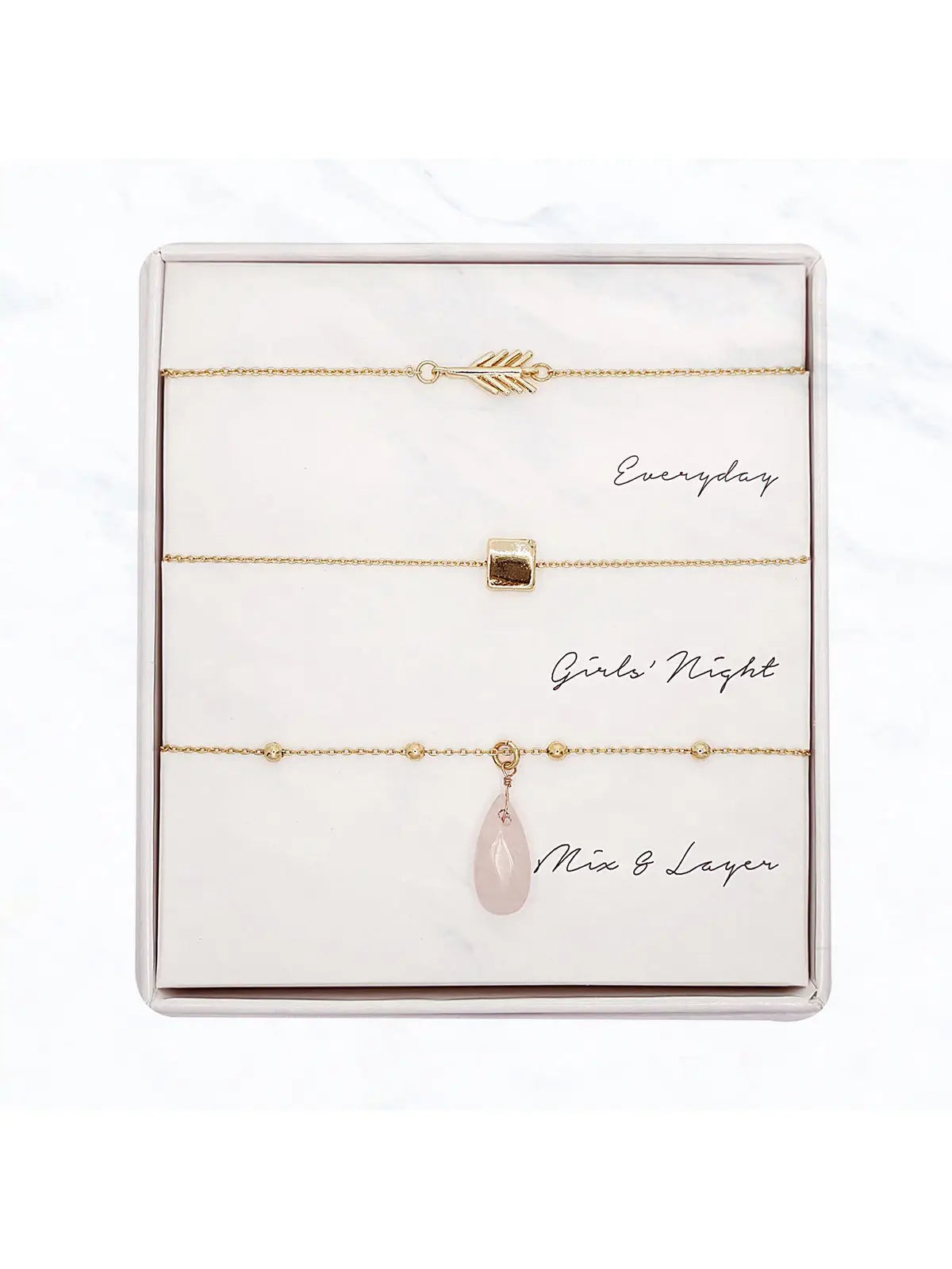 Load image into Gallery viewer, Quarts &amp;amp; Block Necklace Gift Set
