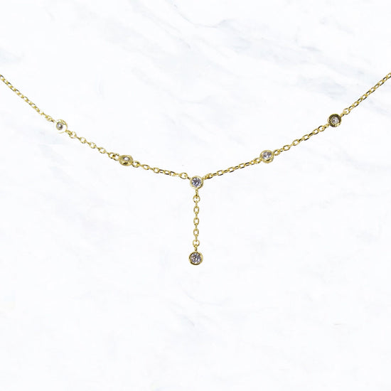 Dainty Diamond Drop Necklace