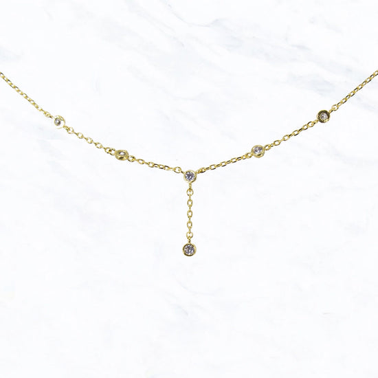 Load image into Gallery viewer, Dainty Diamond Drop Necklace
