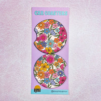 Bright Spring Floral Car Coaster Set