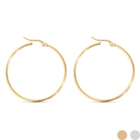 Statement 30MM Tube Gold  Hoop Earrings