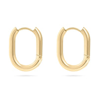 Oval Gold Huggie Hoop Earrings