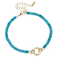 Lucy Gemstone Beaded Charm Keeper Bracelet