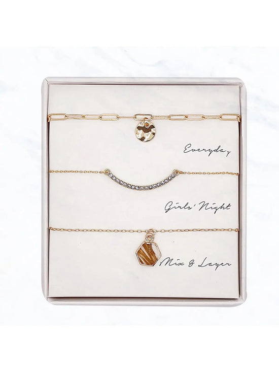 Hexagon Crystal Necklace Gift Set