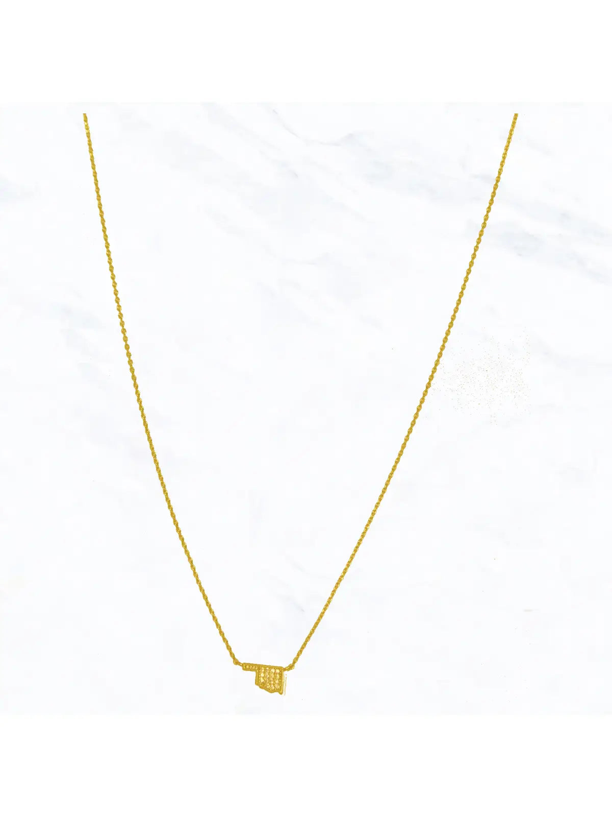 Dainty Gold Crystal Drop Necklace