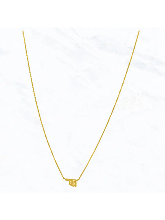Dainty Gold Crystal Drop Necklace